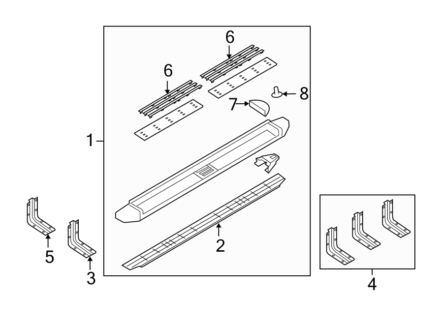 Diagram RUNNING BOARD. for your 2009 Ford F-150 4.6L Triton V8 A/T RWD XLT Extended Cab Pickup Stepside 