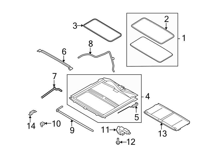 Diagram SUNROOF. for your 2010 Ford F-150 5.4L Triton V8 FLEX A/T 4WD XLT Crew Cab Pickup Fleetside 