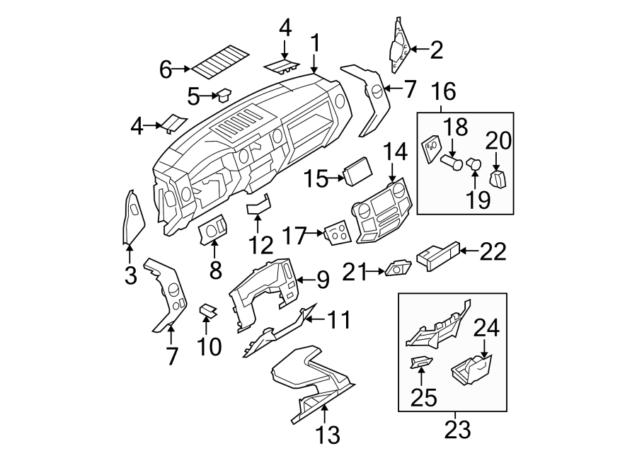 Diagram INSTRUMENT PANEL. for your 2015 Lincoln MKZ Base Sedan  