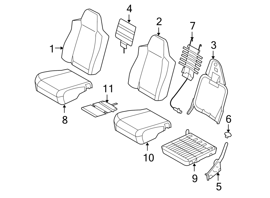 Diagram SEATS & TRACKS. FRONT SEAT COMPONENTS. for your Lincoln MKZ  