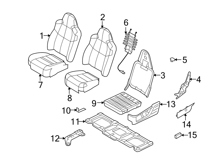 Diagram SEATS & TRACKS. REAR SEAT COMPONENTS. for your Lincoln MKZ  