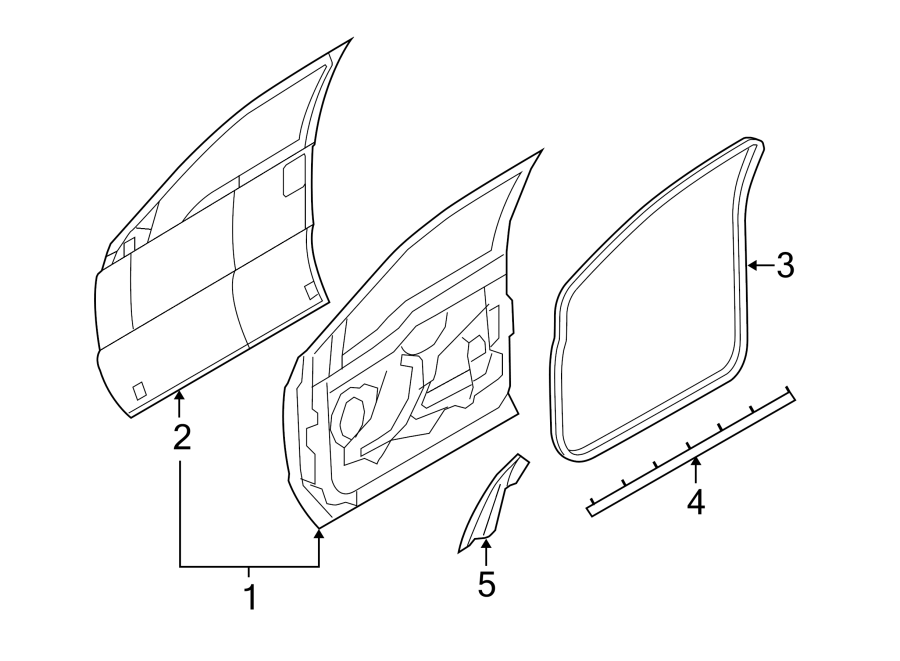 Diagram FRONT DOOR. DOOR & COMPONENTS. for your 2013 Ford F-150 3.7L V6 FLEX A/T 4WD XLT Extended Cab Pickup Fleetside 