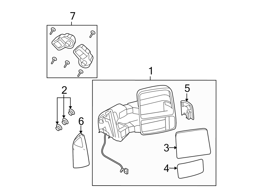 Diagram FRONT DOOR. OUTSIDE MIRRORS. for your Ford F-250 Super Duty  