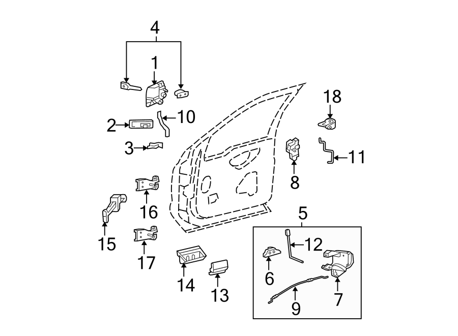 Diagram FRONT DOOR. LOCK & HARDWARE. for your 2010 Ford F-150 4.6L Triton V8 A/T RWD XL Extended Cab Pickup Fleetside 