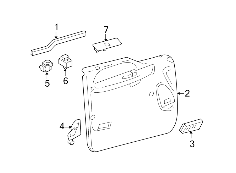 Diagram FRONT DOOR. INTERIOR TRIM. for your 2020 Ford F-350 Super Duty 6.2L V8 FLEX A/T RWD XLT Extended Cab Pickup 