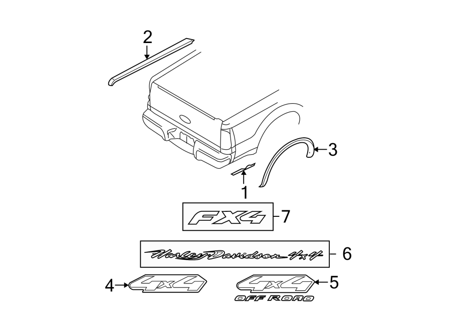 Diagram PICK UP BOX. EXTERIOR TRIM. for your 2012 Ford F-150 3.7L V6 FLEX A/T RWD STX Standard Cab Pickup Fleetside 