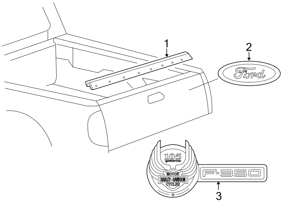 Diagram PICK UP BOX. EXTERIOR TRIM. for your 2013 Ford F-150 3.5L EcoBoost V6 A/T 4WD FX4 Extended Cab Pickup Fleetside 