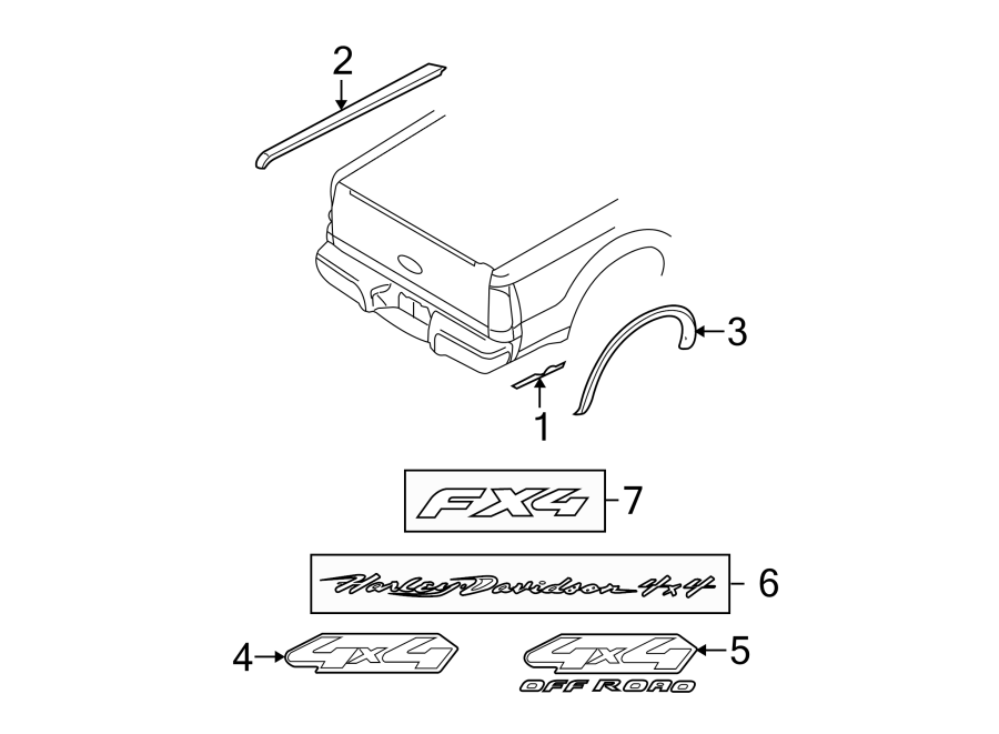 Diagram PICK UP BOX. EXTERIOR TRIM. for your 2024 Ford F-150   