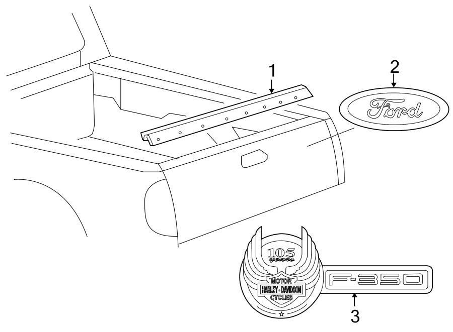 Diagram PICK UP BOX. EXTERIOR TRIM. for your 2013 Ford F-150 6.2L V8 A/T 4WD FX4 Crew Cab Pickup Fleetside 