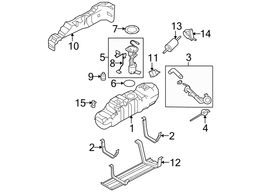 Diagram FUEL SYSTEM COMPONENTS. for your 2008 Ford F-150 5.4L Triton V8 FLEX A/T RWD XLT Extended Cab Pickup Stepside 