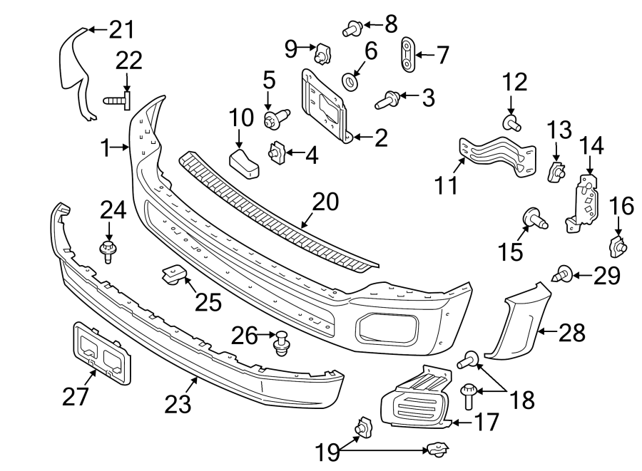 Diagram FRONT BUMPER. BUMPER & COMPONENTS. for your 2011 Ford Taurus   