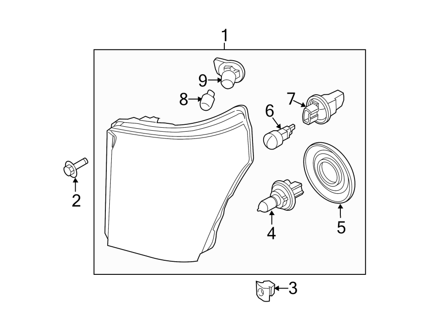 FRONT LAMPS. HEADLAMP COMPONENTS. Diagram