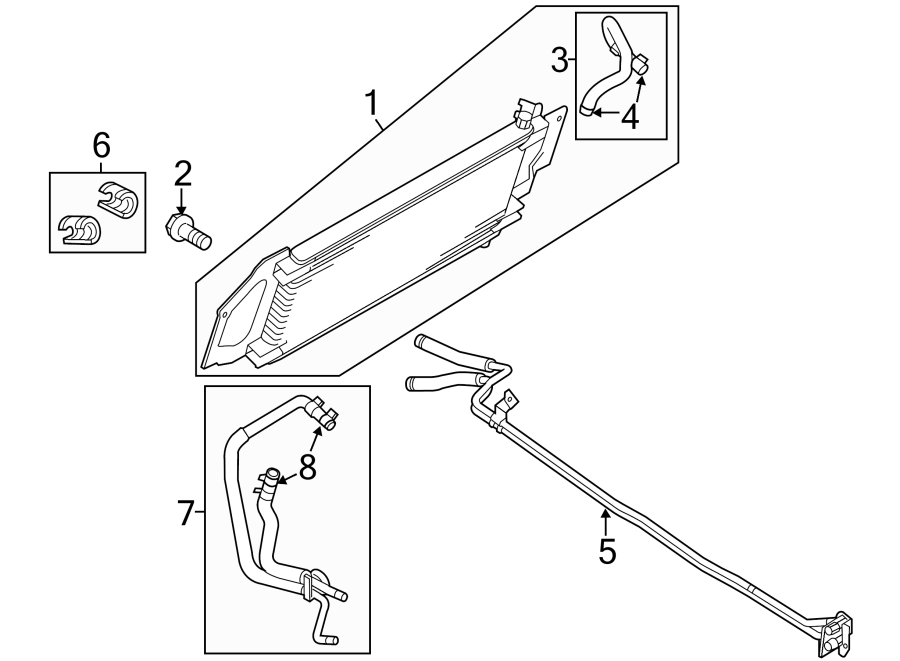 Diagram TRANS OIL COOLER. for your 1995 Ford