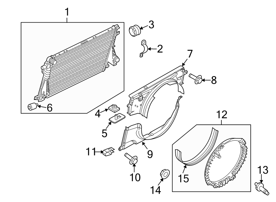 Diagram RADIATOR & COMPONENTS. for your 2019 Lincoln MKZ Hybrid Sedan  