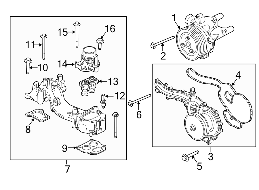 Diagram Water pump. for your 2010 Ford Transit Connect   