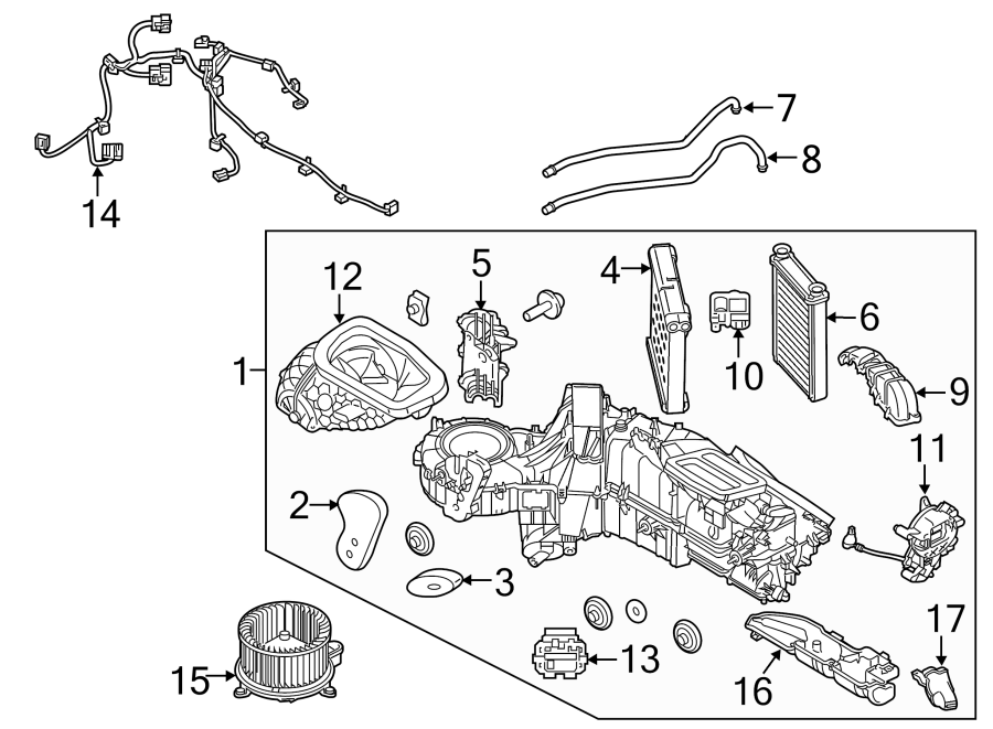 Diagram AIR CONDITIONER & HEATER. HEATER COMPONENTS. for your Ford F-450 Super Duty  