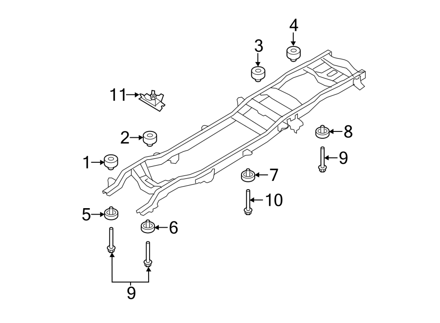 Diagram FRAME & COMPONENTS. for your 1995 Ford