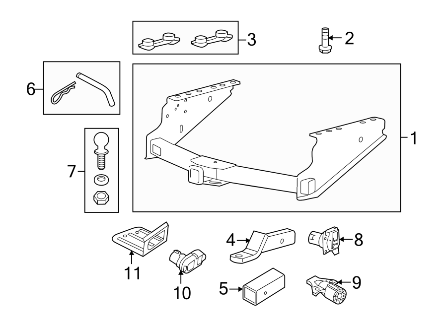 Diagram FRAME. TRAILER HITCH COMPONENTS. for your 2009 Ford F-150  XLT Extended Cab Pickup Stepside 