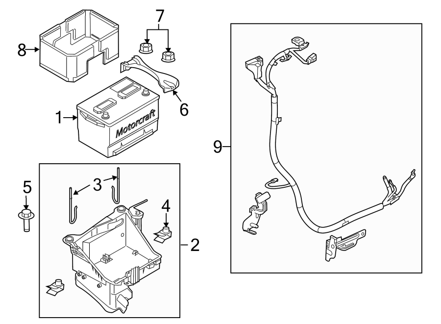 Diagram BATTERY. for your 2019 Lincoln MKZ Reserve I Hybrid Sedan  