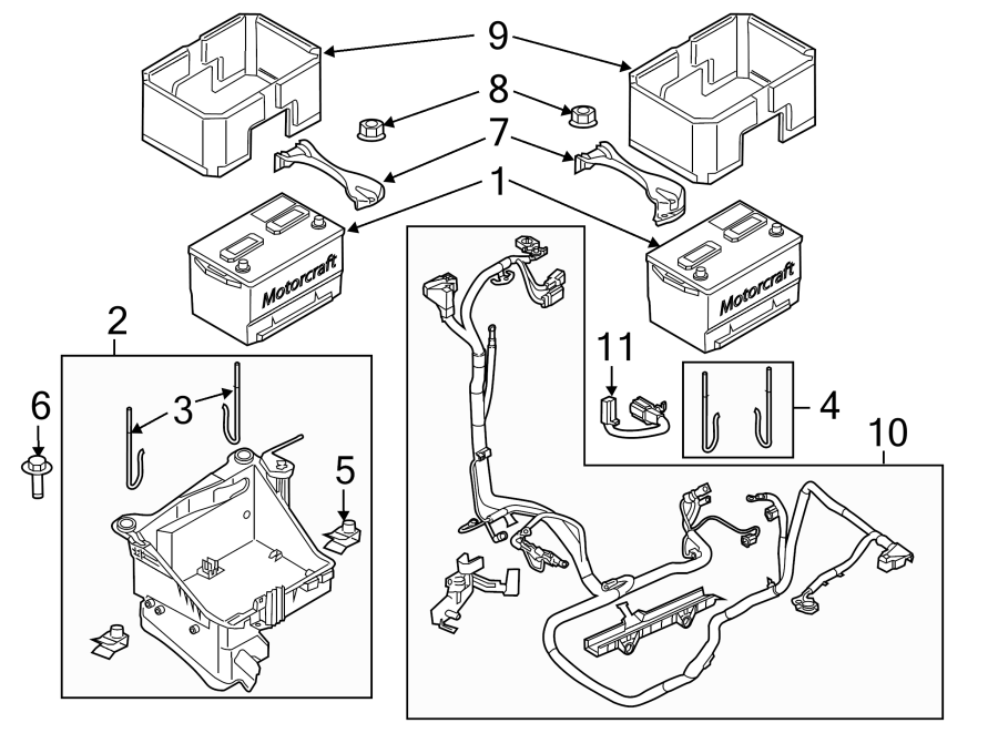 Diagram BATTERY. for your 2019 Lincoln MKZ Reserve I Hybrid Sedan  