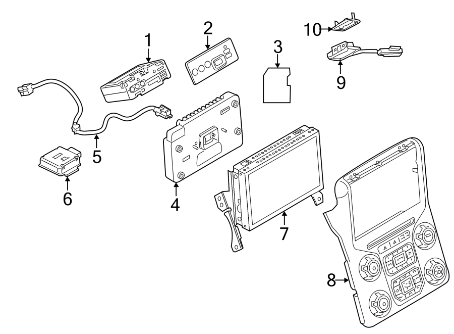 Diagram INSTRUMENT PANEL. NAVIGATION SYSTEM COMPONENTS. for your Ford F-350 Super Duty  