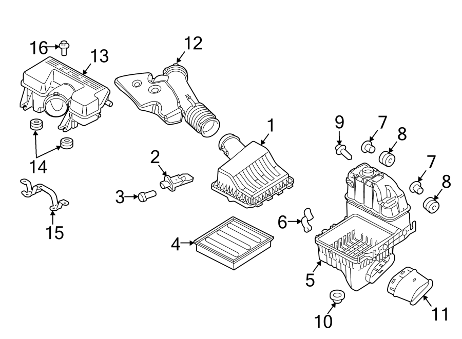 Diagram AIR INTAKE. for your Ford