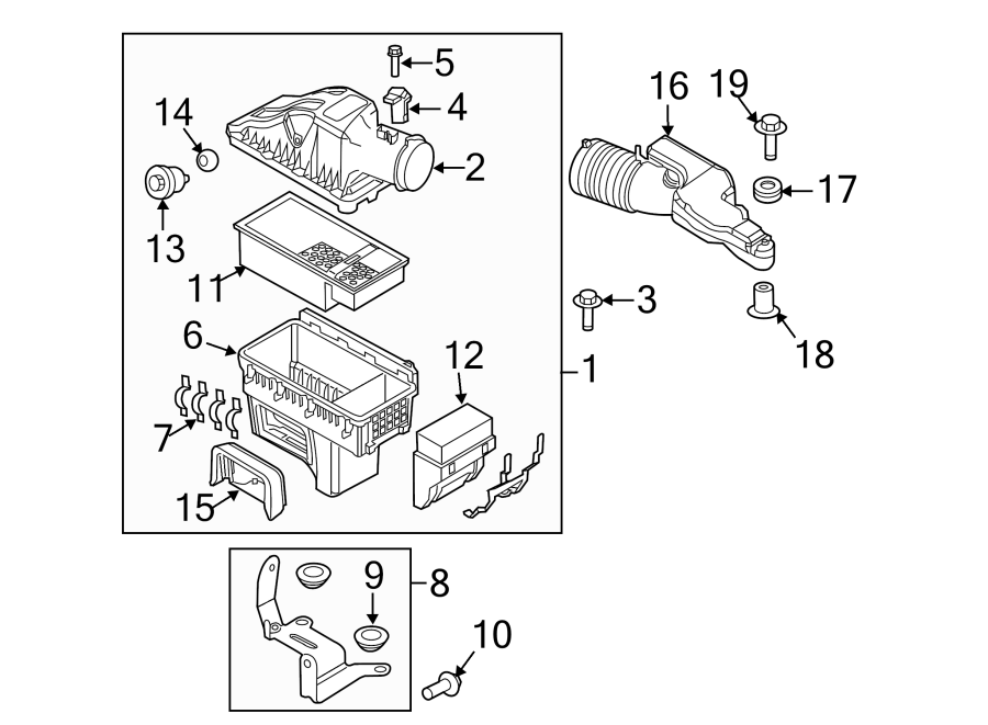 Diagram AIR INTAKE. for your 2007 Lincoln MKZ   