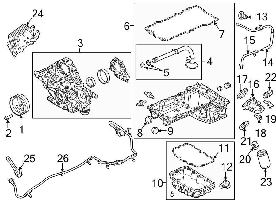 Diagram ENGINE PARTS. for your 2013 Ford Police Interceptor Utility 3.7L V6 A/T FWD Base Sport Utility 