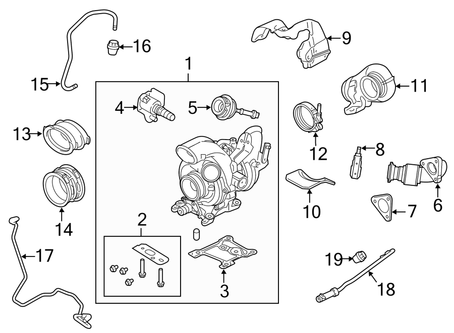 Turbocharger & components. Diagram