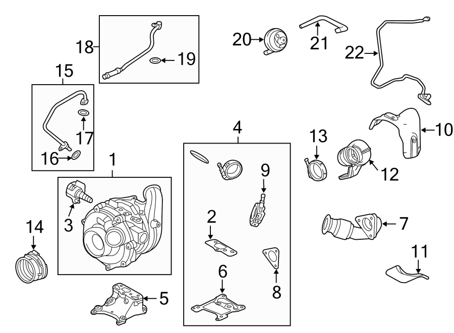 Diagram TURBOCHARGER & COMPONENTS. for your 2004 Ford F-150   