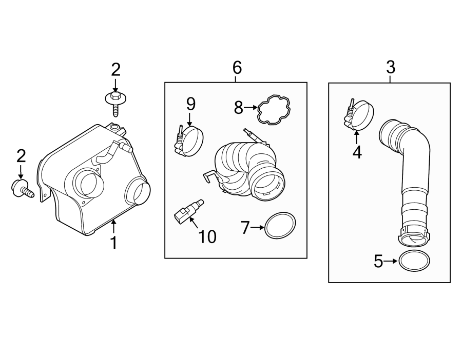 Diagram TURBOCHARGER & COMPONENTS. for your 2019 Ford F-150 3.3L Duratec V6 FLEX A/T 4WD XLT Crew Cab Pickup Fleetside 