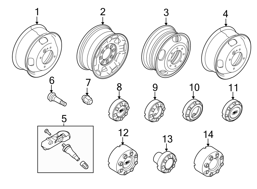 Diagram 17 INCH. for your Ford F-350 Super Duty  