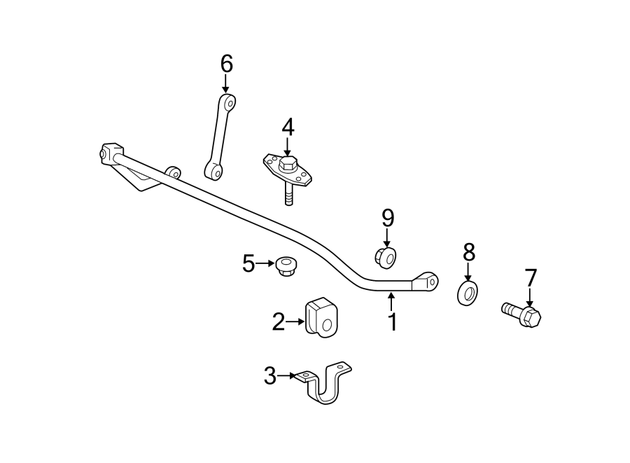 FRONT SUSPENSION. STABILIZER BAR & COMPONENTS. Diagram