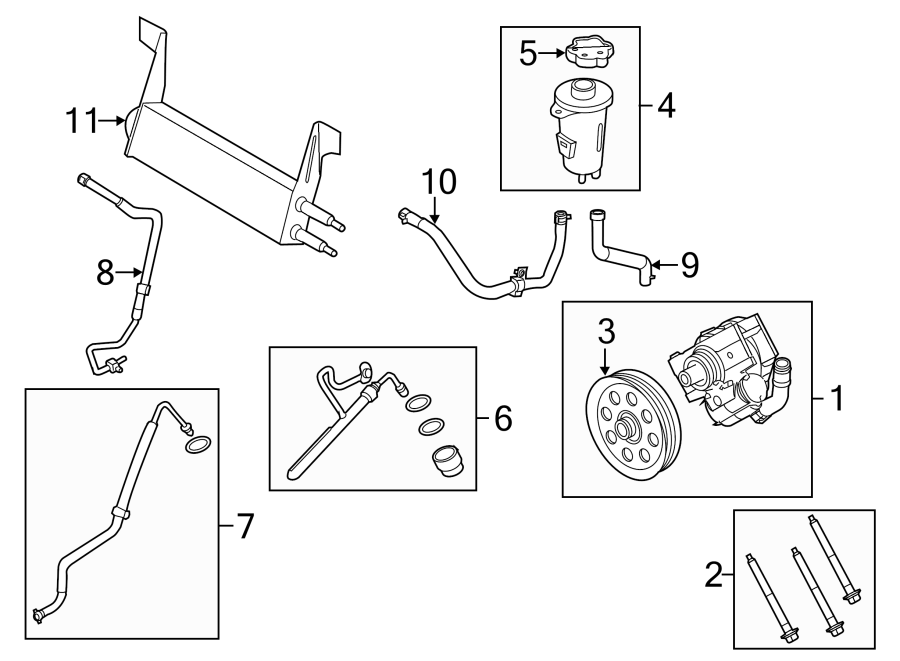 Diagram STEERING GEAR & LINKAGE. PUMP & HOSES. for your 2021 Lincoln Navigator   