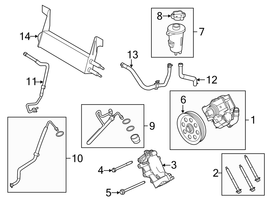 Diagram STEERING GEAR & LINKAGE. PUMP & HOSES. for your 2009 Lincoln MKZ   