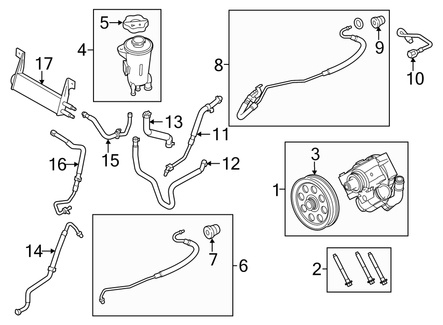 Diagram STEERING GEAR & LINKAGE. PUMP & HOSES. for your 2021 Lincoln Navigator   