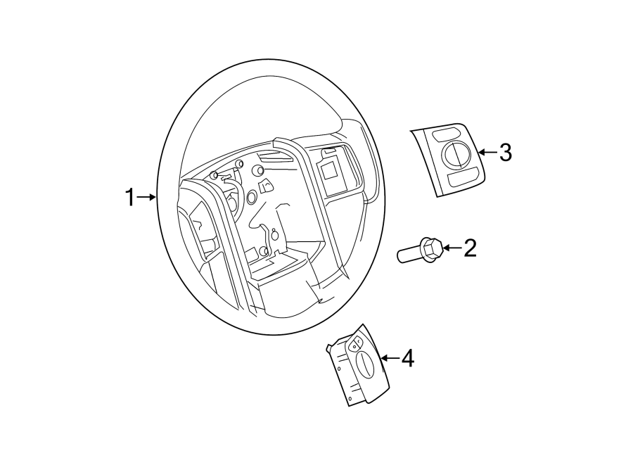 Diagram STEERING WHEEL & TRIM. for your 2010 Ford F-150 5.4L Triton V8 FLEX A/T RWD Lariat Extended Cab Pickup Fleetside 