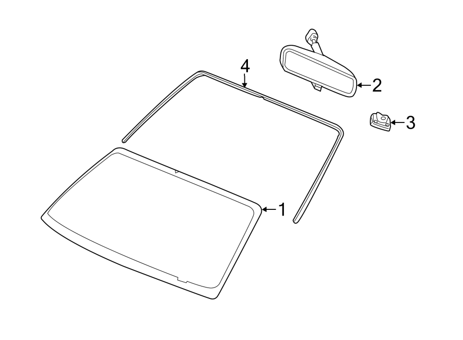 Diagram WINDSHIELD. GLASS. REVEAL MOLDINGS. for your Ford Edge  