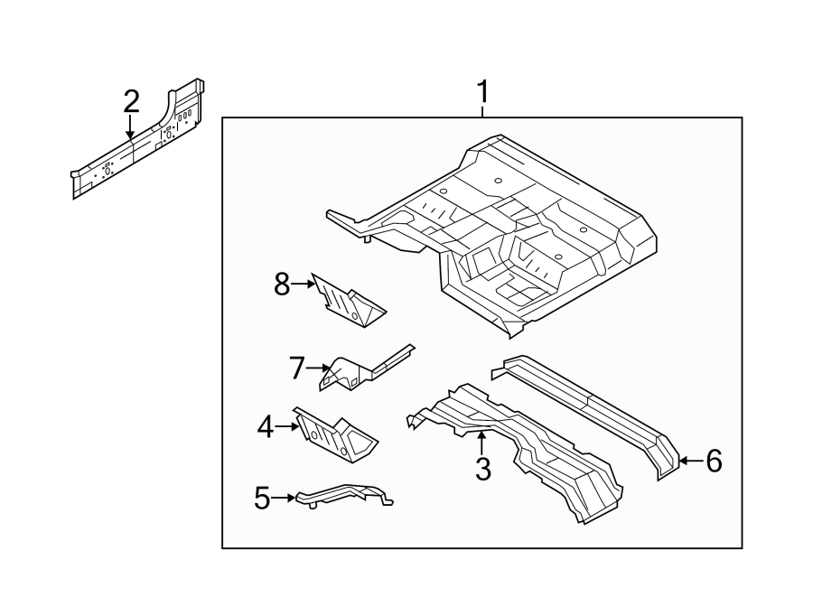 Diagram FLOOR. for your Ford F-350 Super Duty  