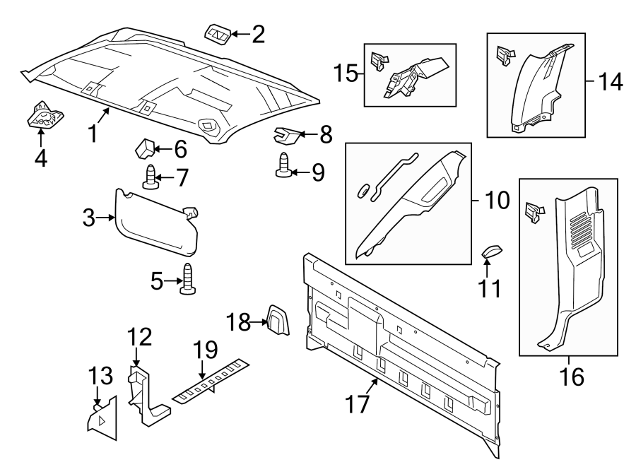 Diagram Interior trim. for your 2006 Ford F-150 4.6L Triton V8 M/T 4WD XL Standard Cab Pickup Fleetside 