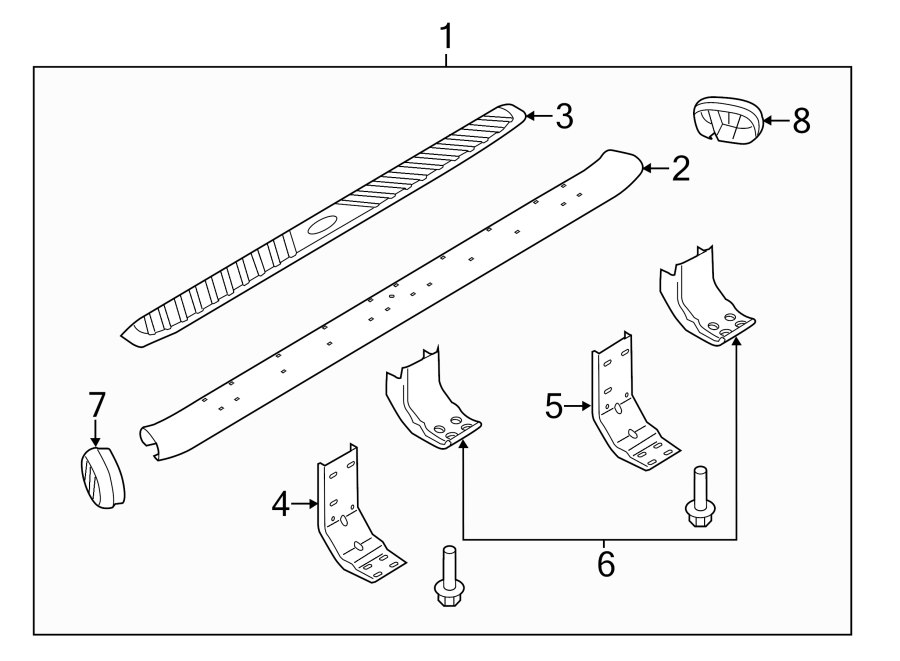 Diagram RUNNING BOARD. for your Ford