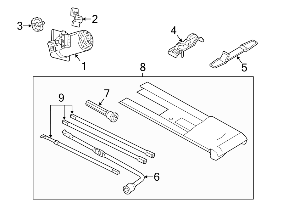 Diagram JACK & COMPONENTS. for your Ford F-250 Super Duty  