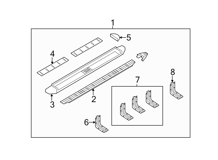 Diagram Running board. for your 2009 Ford F-150 4.6L Triton V8 A/T RWD XLT Extended Cab Pickup Stepside 