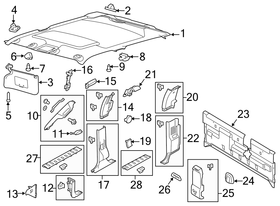 Diagram INTERIOR TRIM. for your 2006 Ford F-150 4.2L Triton V6 M/T RWD STX Standard Cab Pickup Stepside 