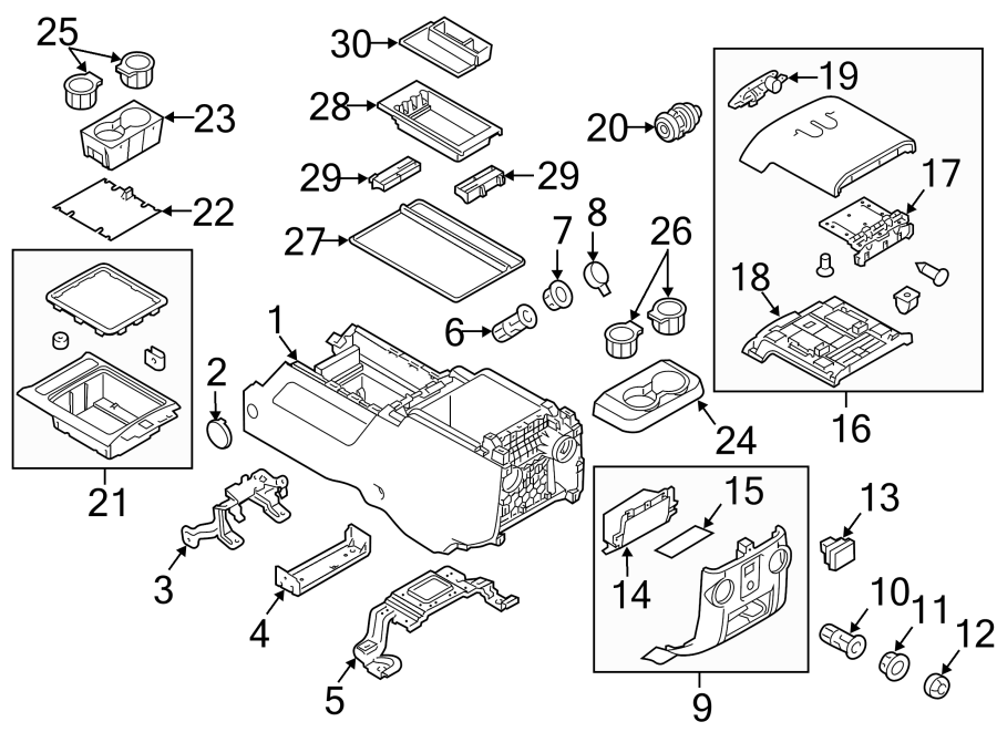 Diagram Front console. for your 2003 Ford F-150   