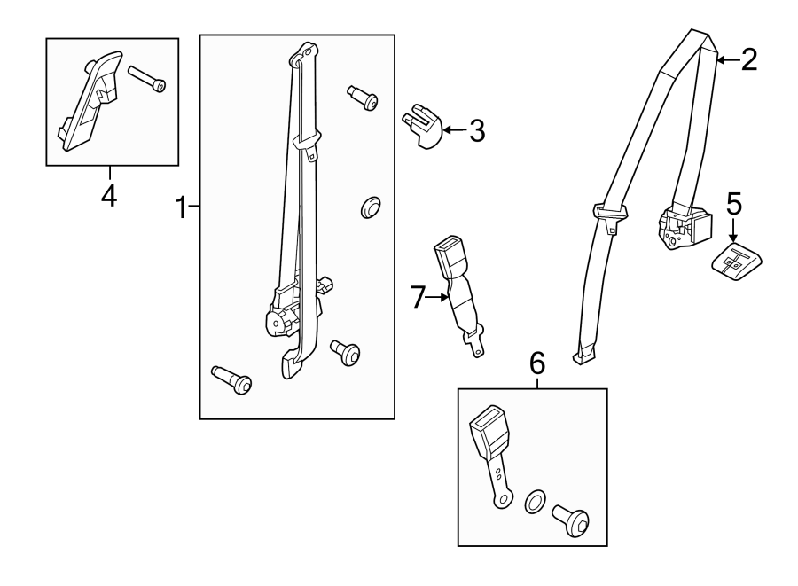 Diagram RESTRAINT SYSTEMS. FRONT SEAT BELTS. for your 2011 Ford F-150 3.5L EcoBoost V6 A/T 4WD King Ranch Crew Cab Pickup Fleetside 