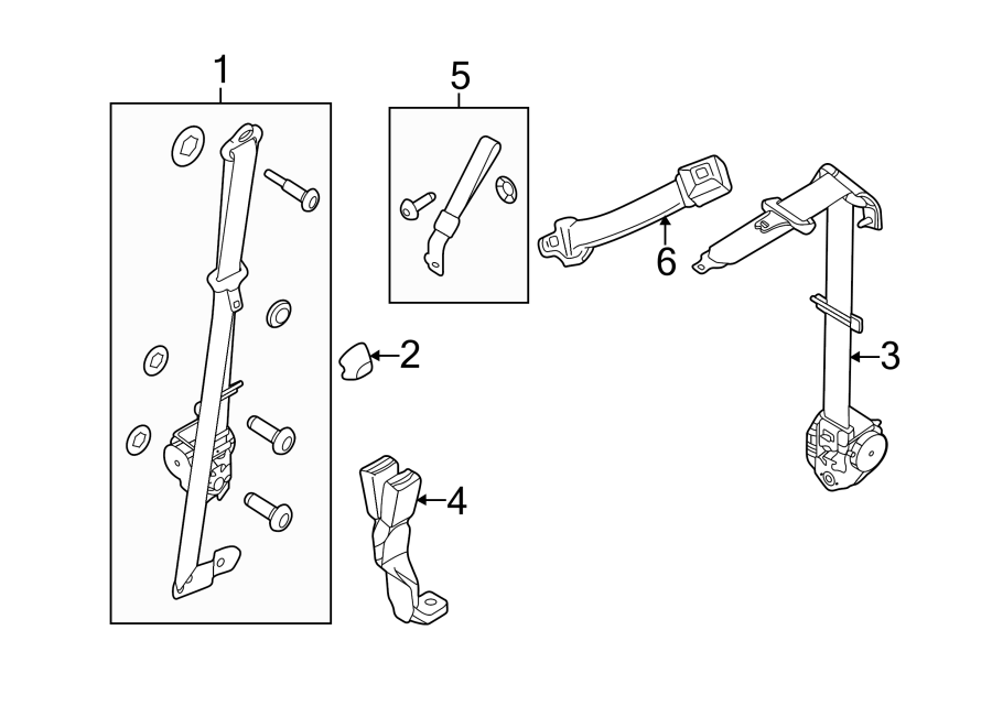 Diagram RESTRAINT SYSTEMS. REAR SEAT BELTS. for your Ford F-350 Super Duty  