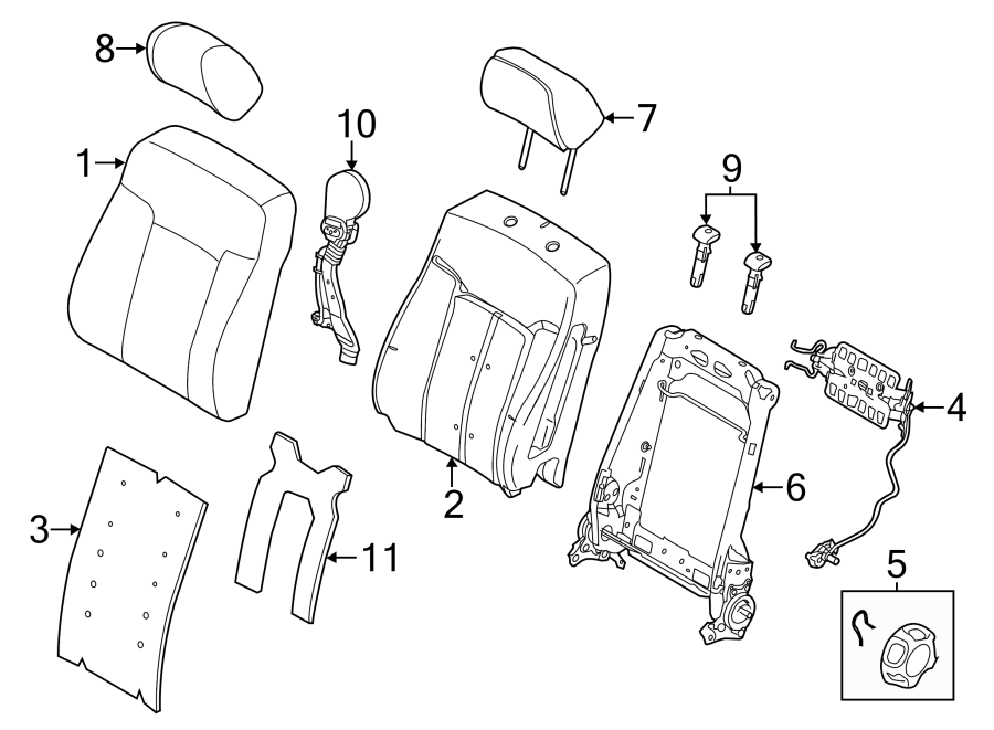 Diagram SEATS & TRACKS. FRONT SEAT COMPONENTS. for your 2013 Ford F-150 6.2L V8 A/T 4WD FX4 Crew Cab Pickup Fleetside 