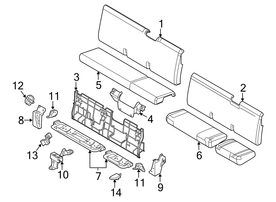 Diagram SEATS & TRACKS. REAR SEAT COMPONENTS. for your Lincoln MKZ  