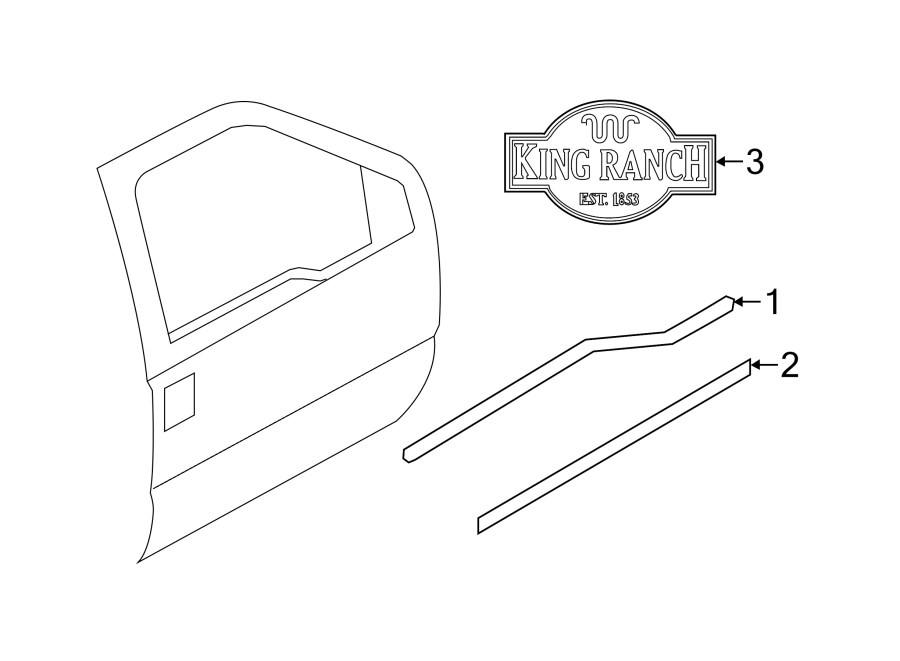 Diagram FRONT DOOR. EXTERIOR TRIM. for your 2013 Ford F-250 Super Duty   